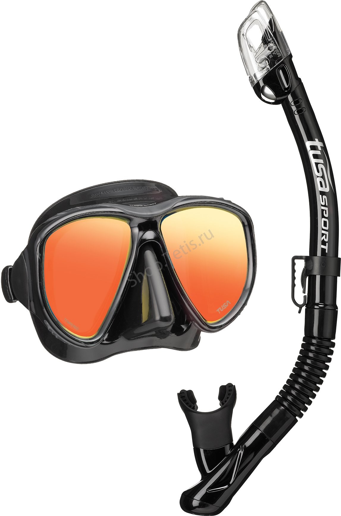 Комплект UC-2425 TUSA Sport Black Series (маска+трубка)