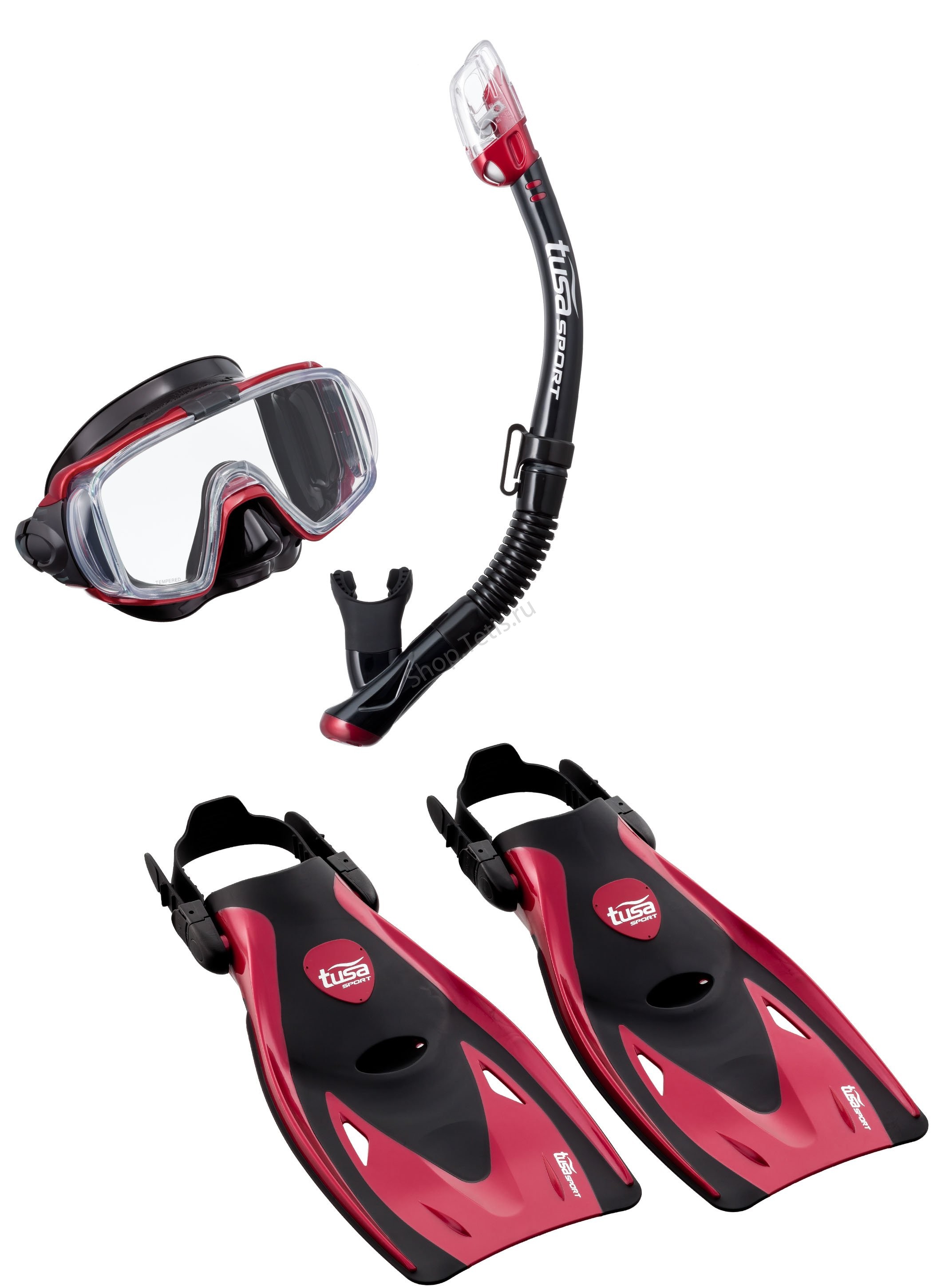 Комплект маска+трубка+ласты TUSA Sport Black Series UP-3521